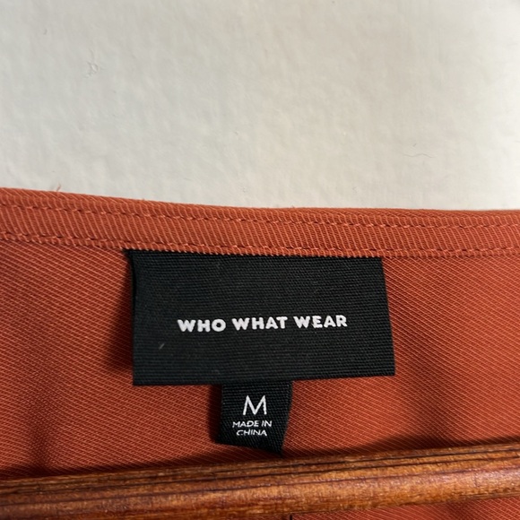 NWT Who What Wear Arabian Spice Burnt Orange Rust Midi Wrap Dress M Thanksgiving - Picture 8 of 8